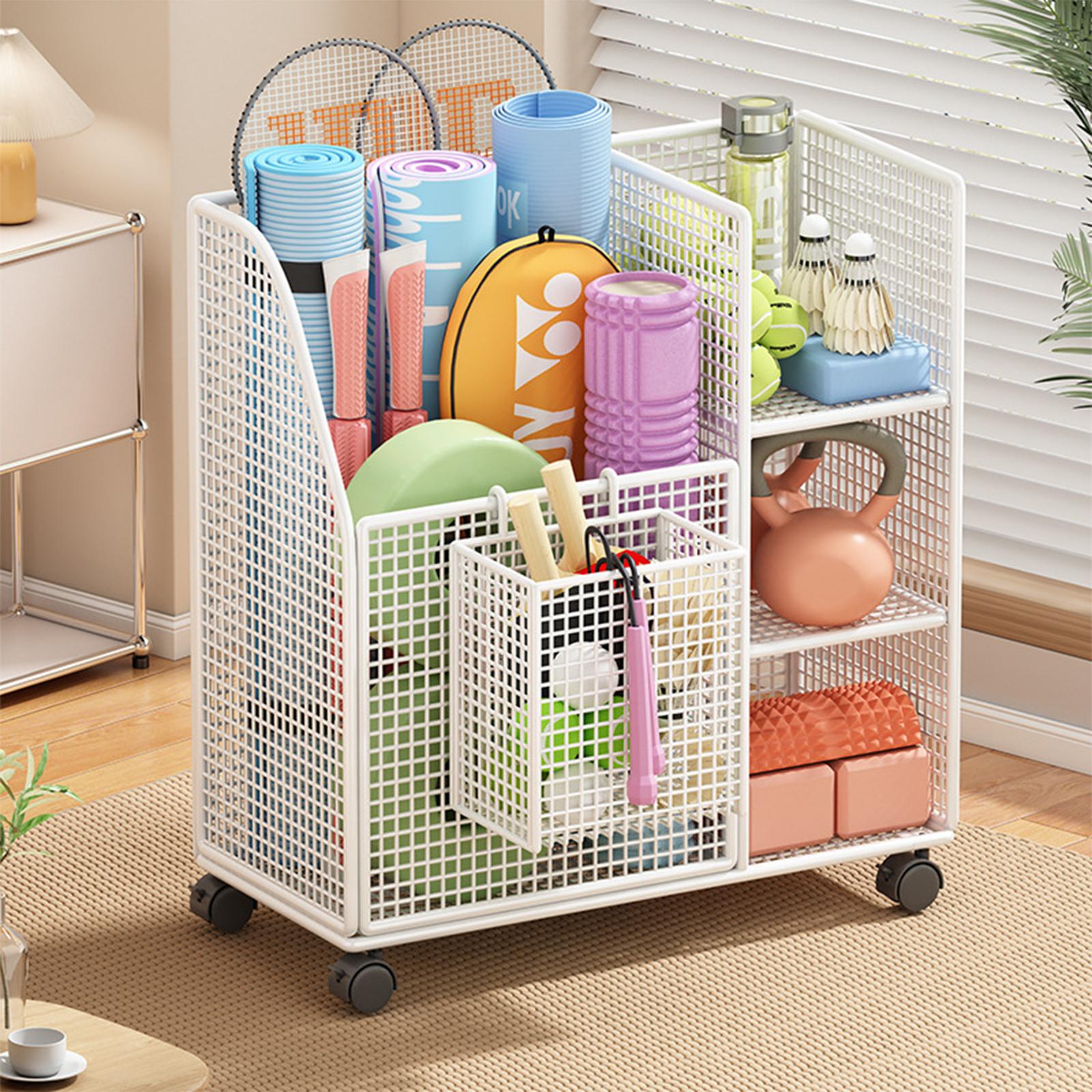 Sports Equipment Storage Rack - Yoga-Matten-Aufbewahrungsregal aus Eisen, Beweglicher Ständer für