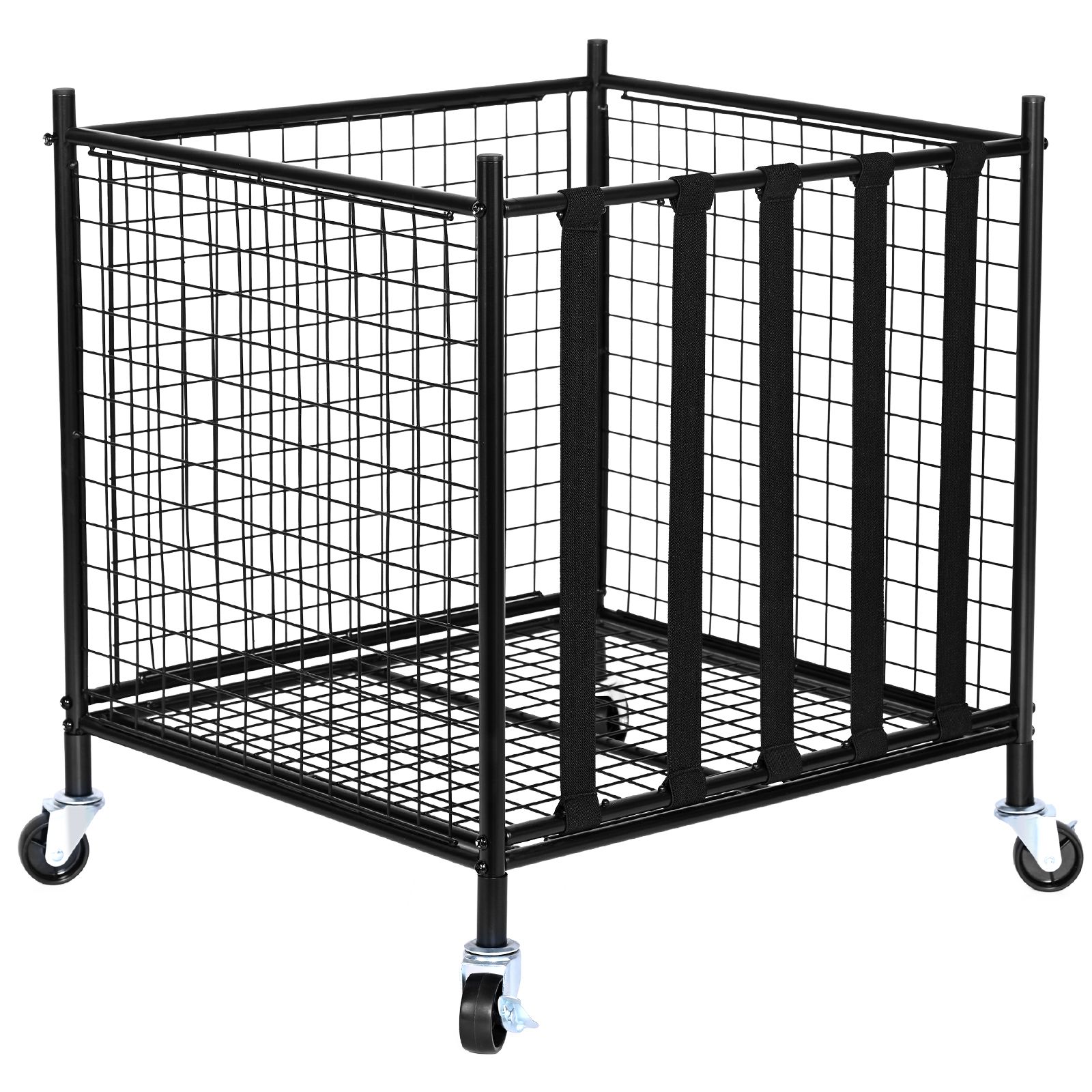 Sports Equipment Basketball - Rollbarer Sportball-Aufbewahrungswagen, Abschließbarer Basketballkorb mit Elastischen