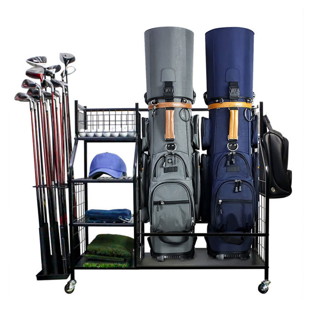 Sports Equipment Storage Rack - Golftaschenaufbewahrung, Garagen-Organizer, passend für 2 Sporttaschen
