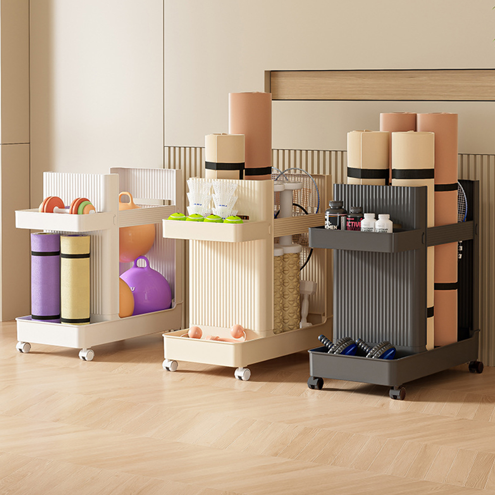 Sports Equipment Storage Rack - Fitnessgeräte-Halter mit Rädern Fitnessgeräte-Aufbewahrungsregal Yogamatten-Aufbewahrungsregal Fitnessgeräte-Sportutensilien-Organizer
