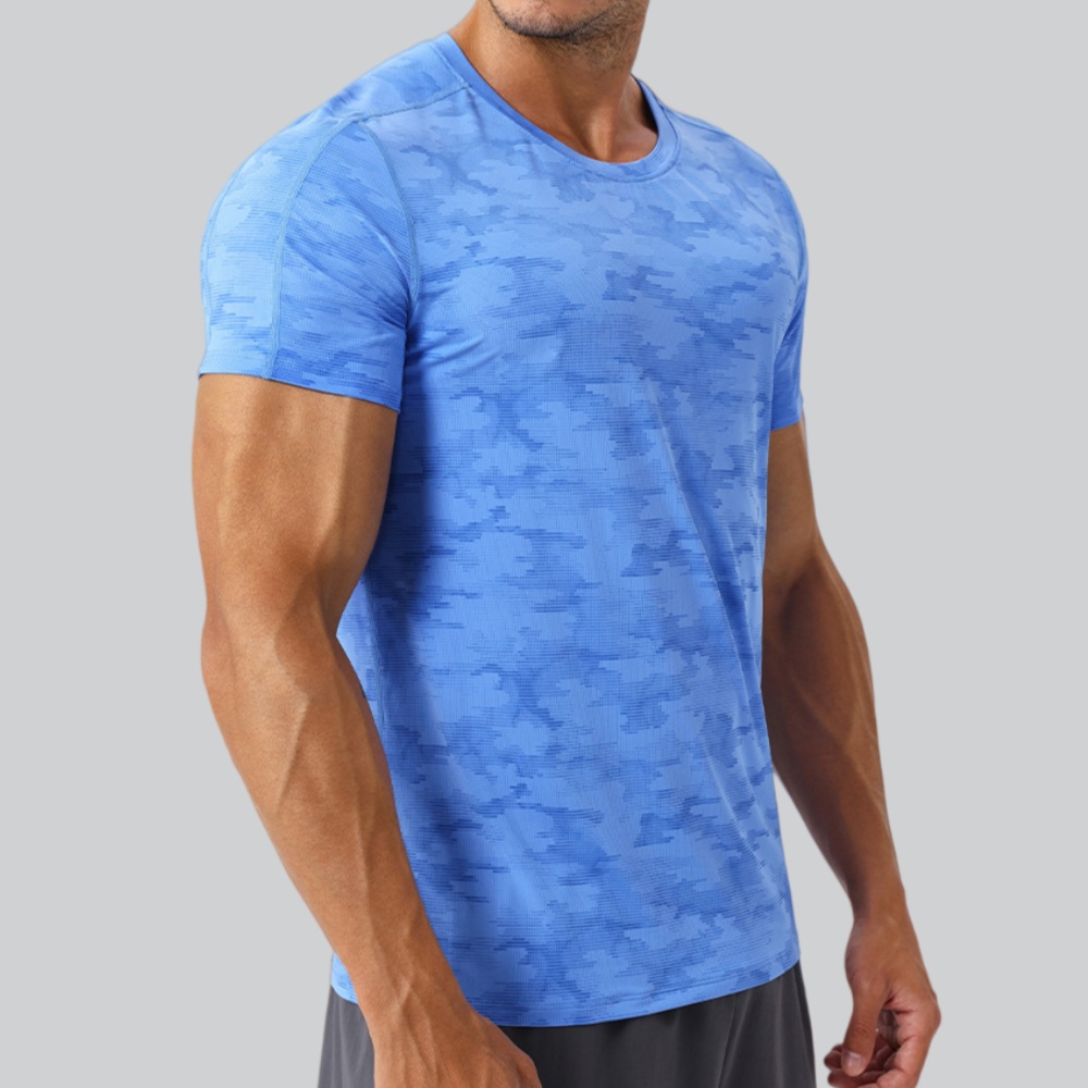 Sports Equipment Logos - Herren-T-Shirt mit Rundhalsausschnitt, Sportbekleidung, Sommer, Laufen,