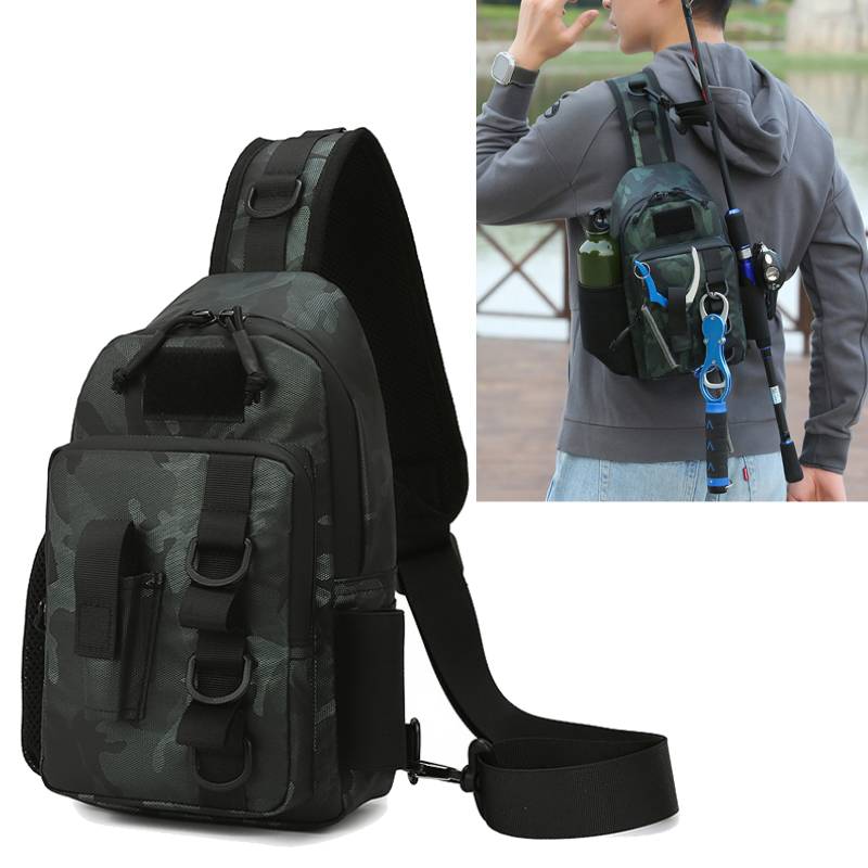 Sports Equipment Cabinet - Taktische Angeltasche mit Rutenhalter für Outdoor-Camping,