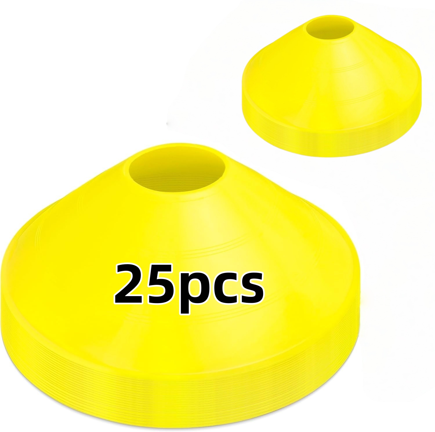 Football Training Cone - 25-teiliges Fußball-Trainingskegel-Set, Outdoor-Sport-Agility-Übungsplatten, Basketball-Sign-Kegel für Fußball