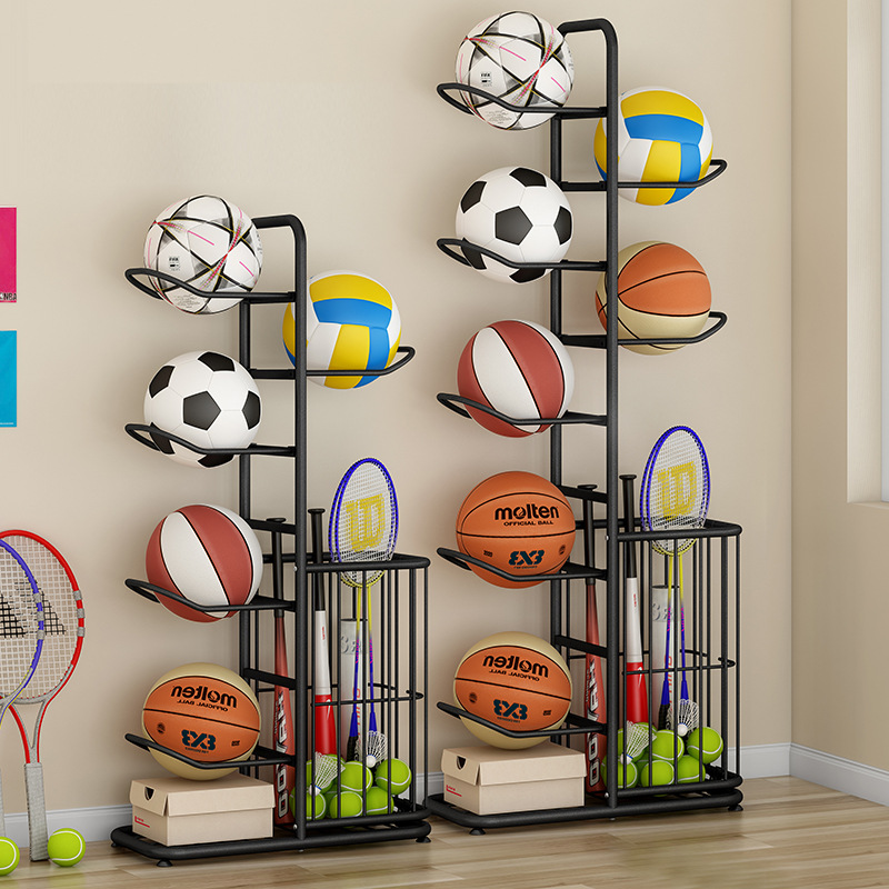 Sports Equipment Storage Rack - Sportball-Aufbewahrungsregal für Basketball, Badminton, Volleyball, freistehender