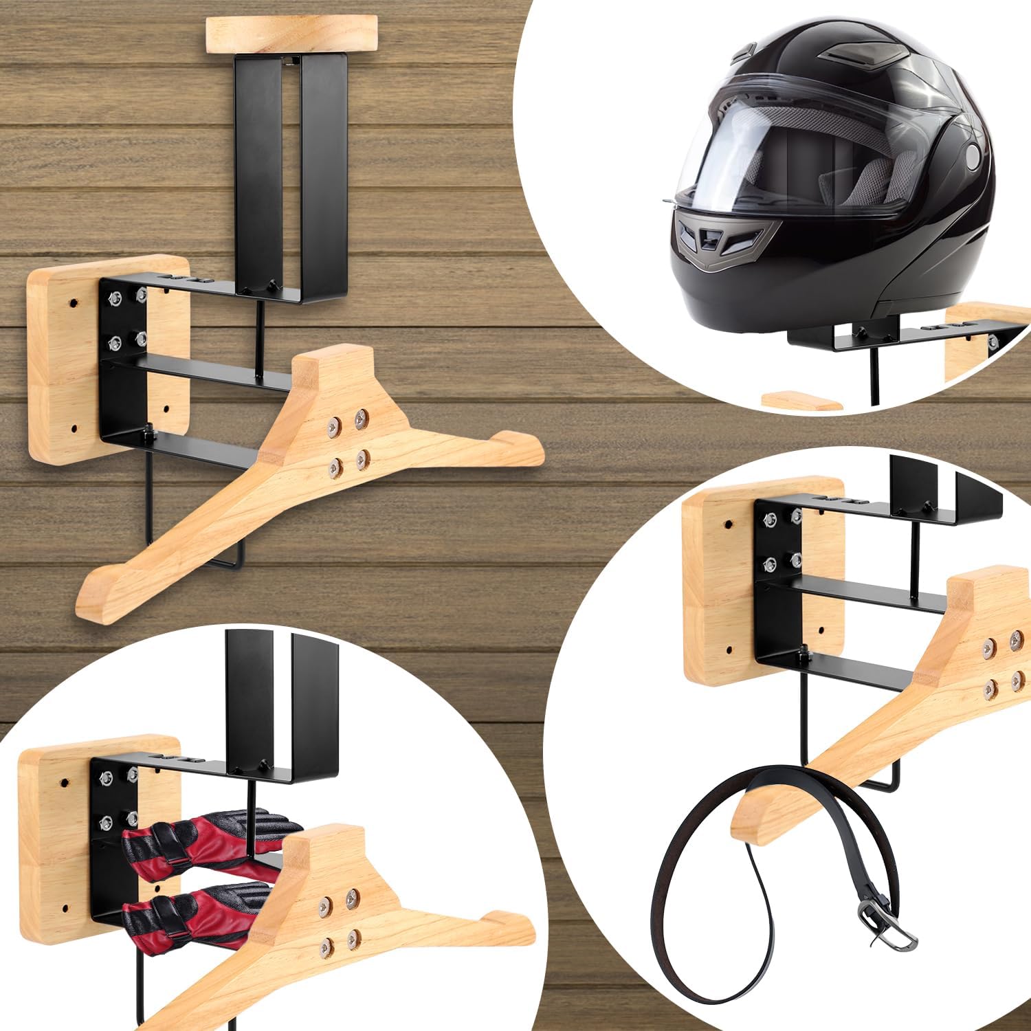 Holz-Motorradhelmhalter Wandmo – Sports Equipment Storage Rack Bewertung und Preis