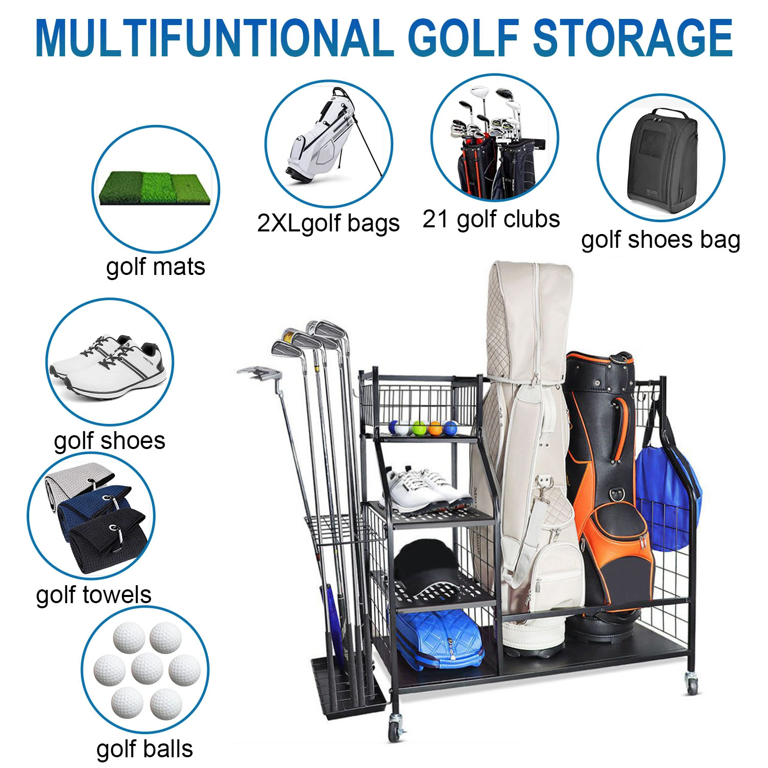 Golftaschenaufbewahrung, Garag – Sports Equipment Storage Rack Bewertung und Preis